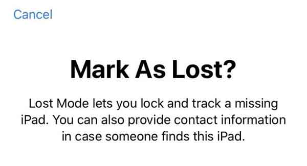 mark as lost devices